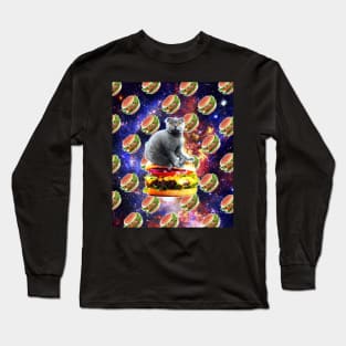 Hamburger Astro Cat On Burger Long Sleeve T-Shirt